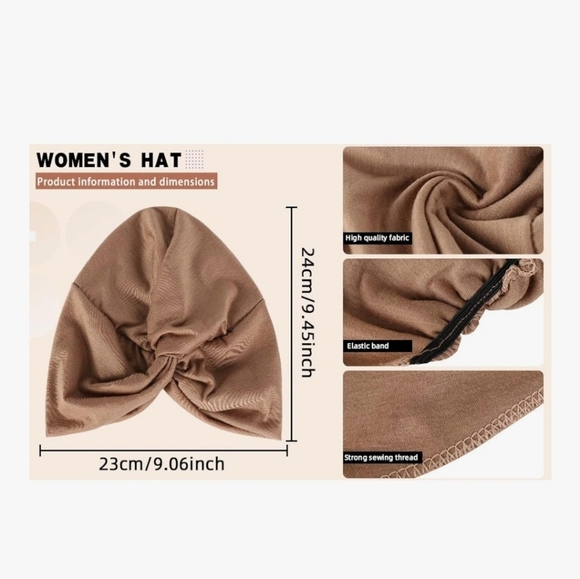 Chemo Sleep Turban Headwear Scarf Beanie Cap Hat for Cancer Patient Hair Loss - Picture 2 of 2